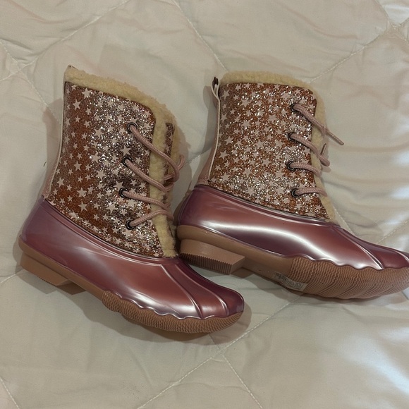 NEW Stylish Pink Star-Patterned Women's Boots size 3 - Picture 4 of 5